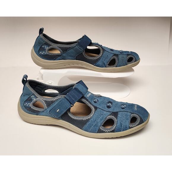 Earth Origins Campy Fisherman Sandals Suede Leather Color Blue Size 9.5M - Picture 2 of 9